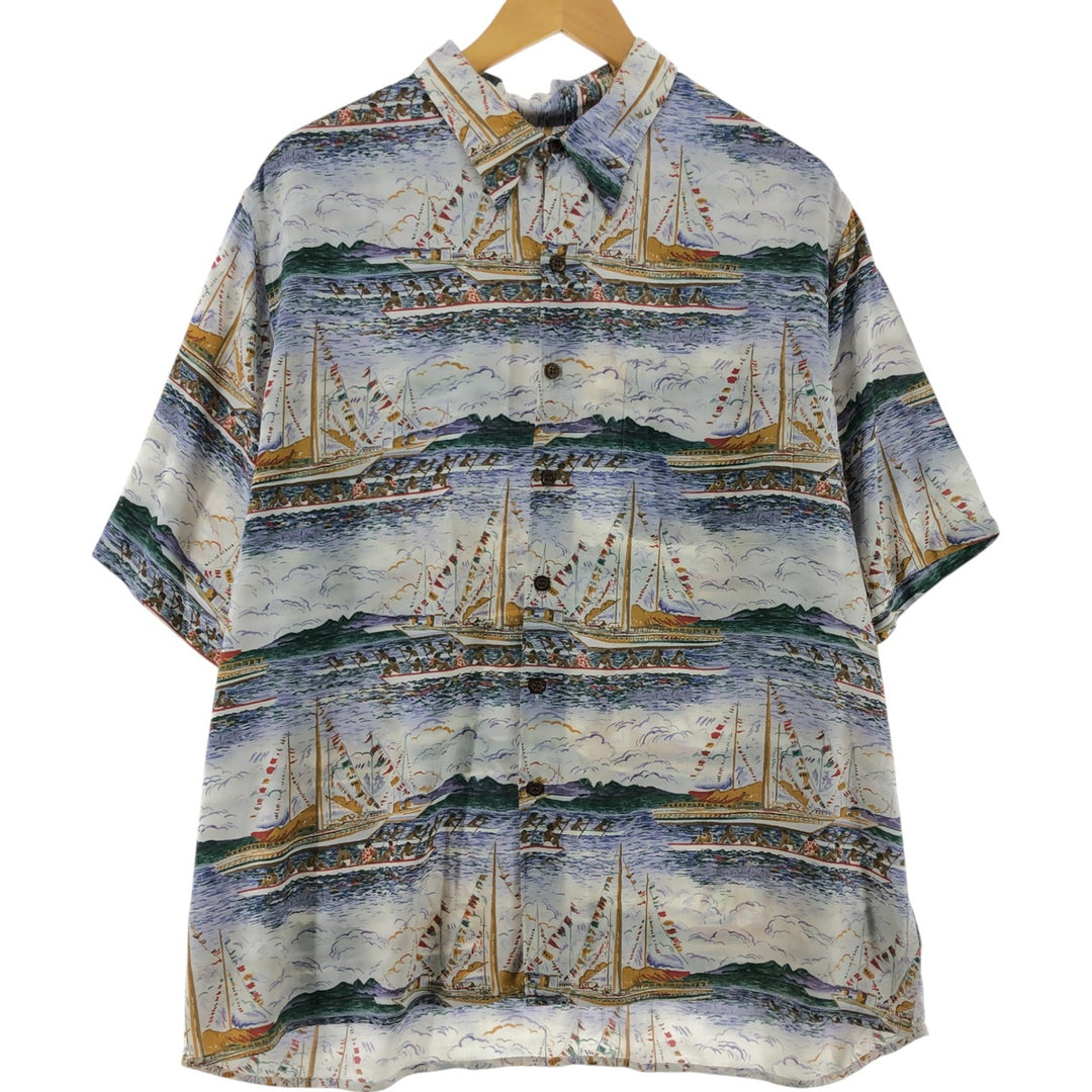 Reyn Spooner Guy Buffet All-over Rayon Hawaiian Aloha Shirt Made in Hawaii Men's XL Rayon multicolor Vintage Second Hand