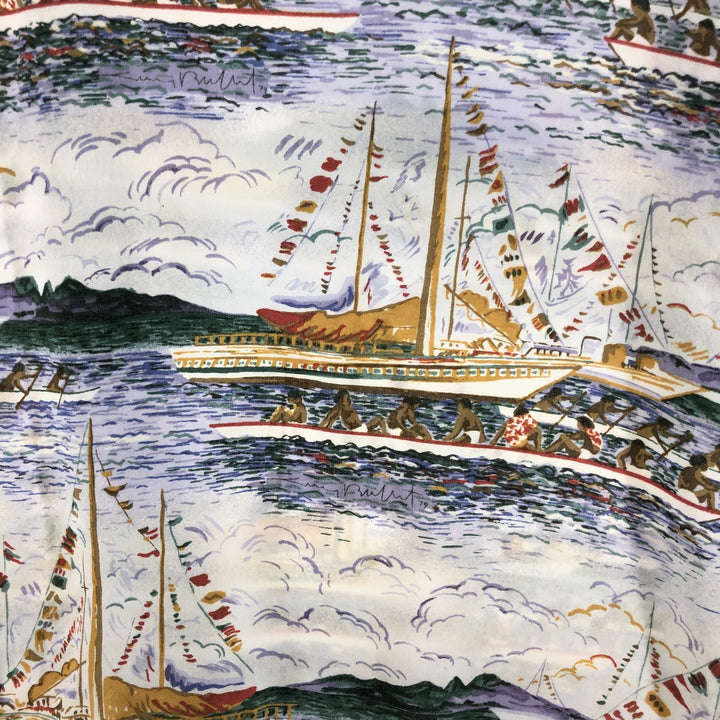 Reyn Spooner Guy Buffet All-over Rayon Hawaiian Aloha Shirt Made in Hawaii Men's XL Rayon multicolor Vintage Second Hand