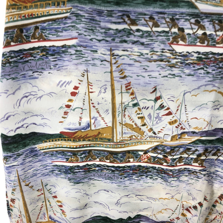 Reyn Spooner Guy Buffet All-over Rayon Hawaiian Aloha Shirt Made in Hawaii Men's XL Rayon multicolor Vintage Second Hand