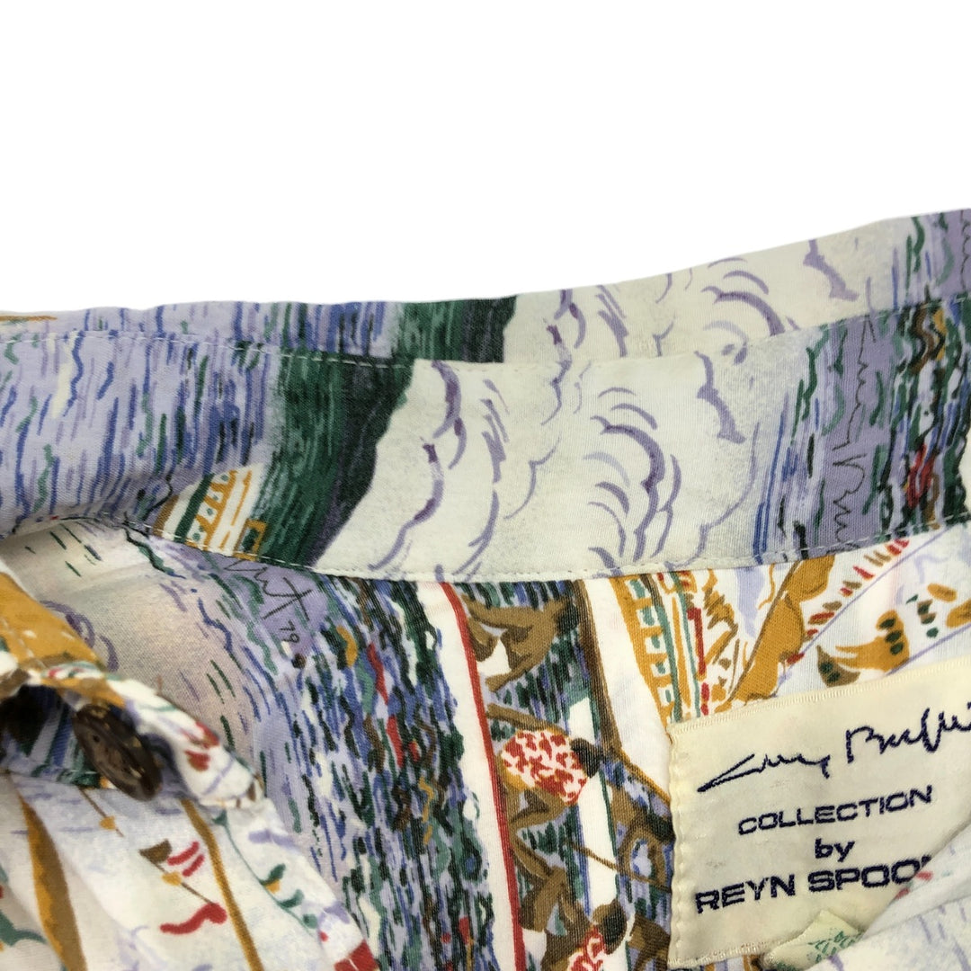 Reyn Spooner Guy Buffet All-over Rayon Hawaiian Aloha Shirt Made in Hawaii Men's XL Rayon multicolor Vintage Second Hand