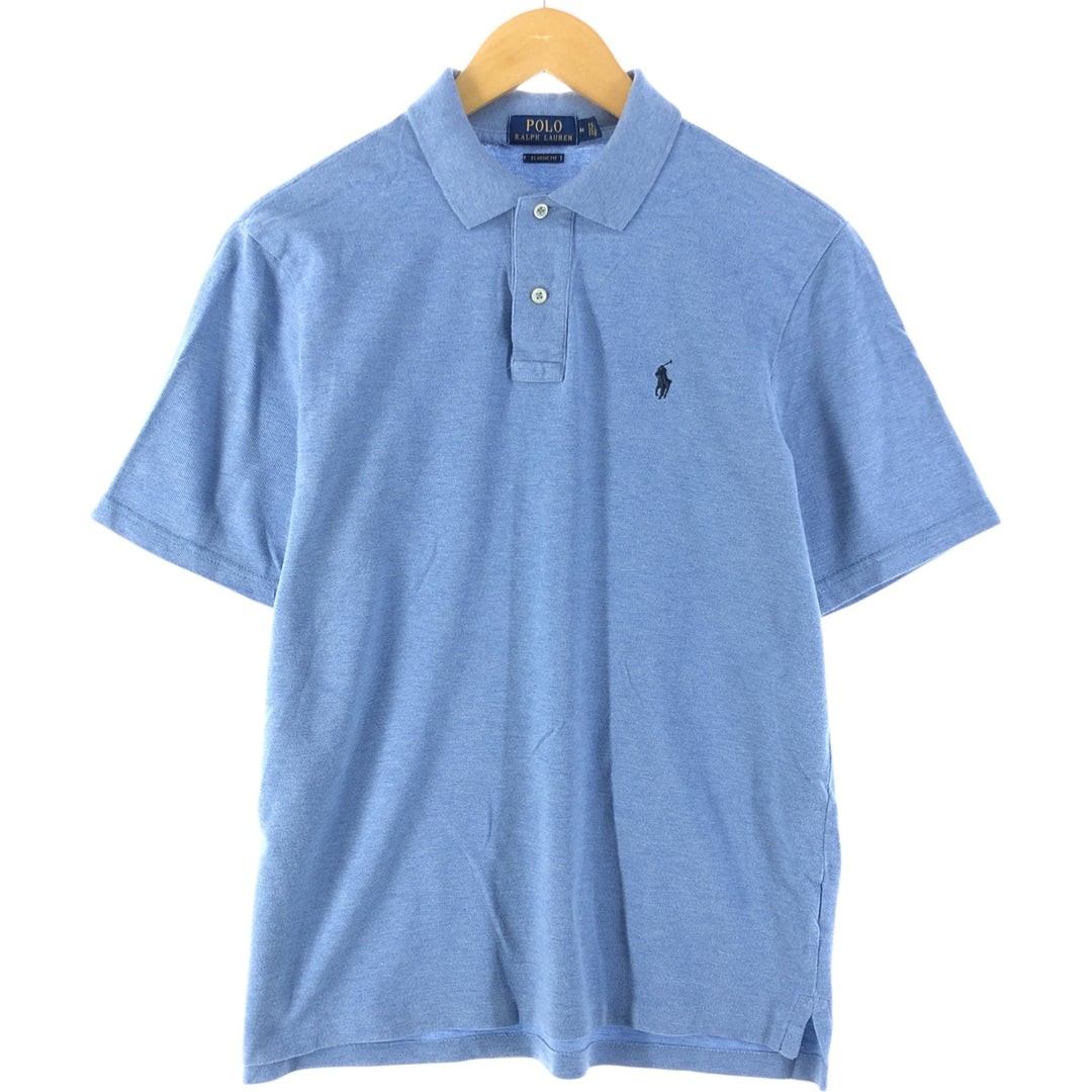 Ralph Lauren POLO RALPH LAUREN CLASSIC FIT short sleeve polo shirt, men's size M cotton Blue type light blue Vintage Second Hand