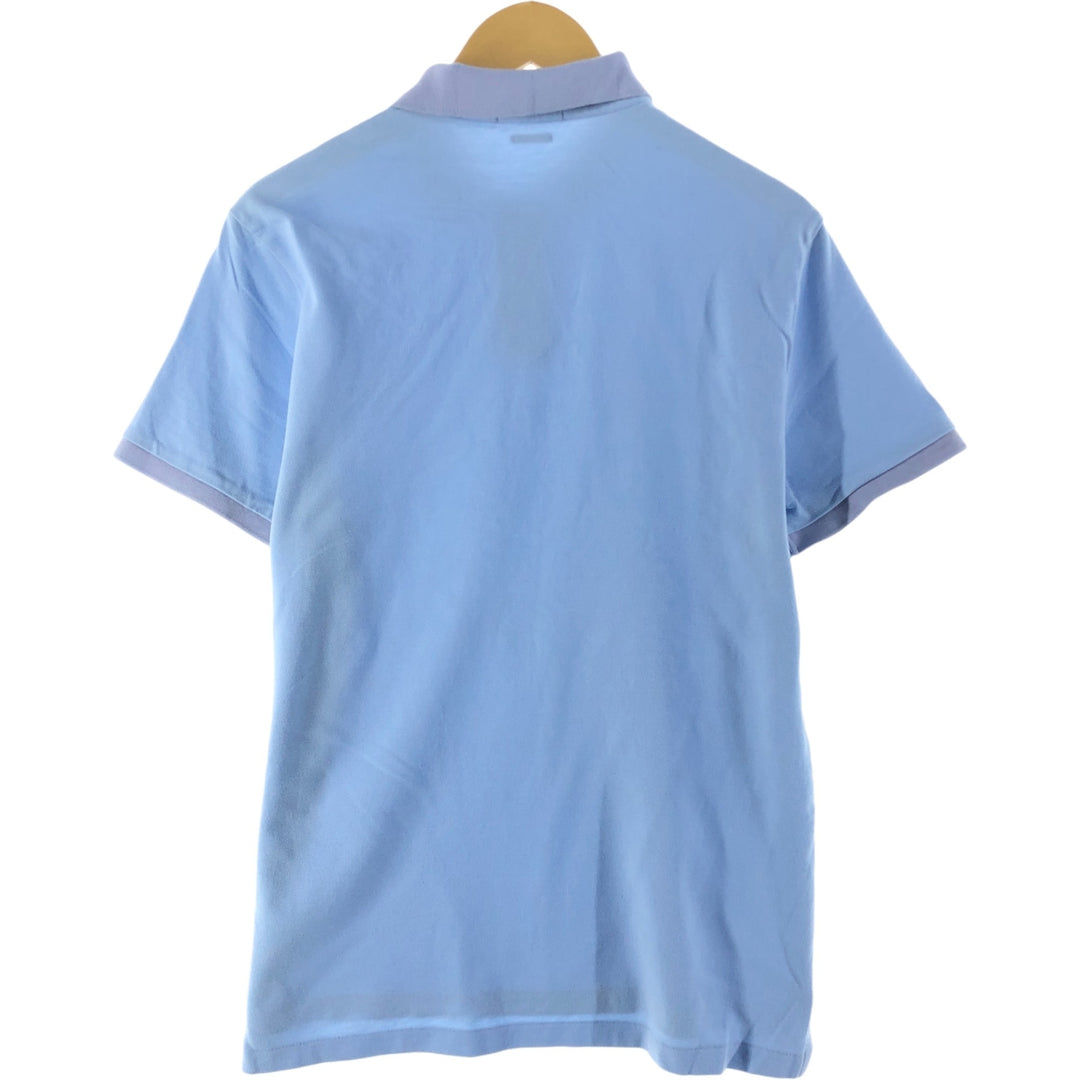 Ralph Lauren POLO RALPH LAUREN CUSTOM SLIM FIT short sleeve polo shirt, men's size L cotton Blue type light blue Vintage Second Hand