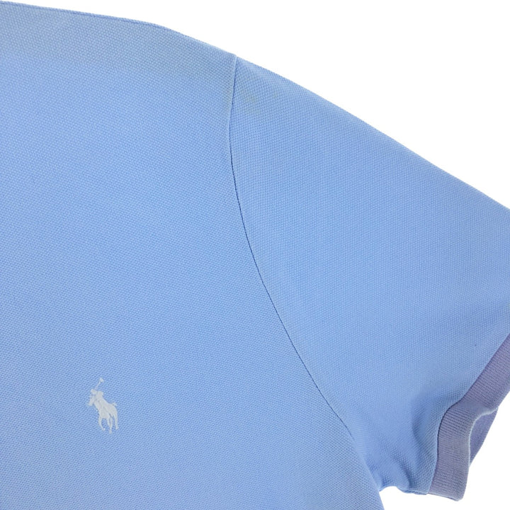 Ralph Lauren POLO RALPH LAUREN CUSTOM SLIM FIT short sleeve polo shirt, men's size L cotton Blue type light blue Vintage Second Hand
