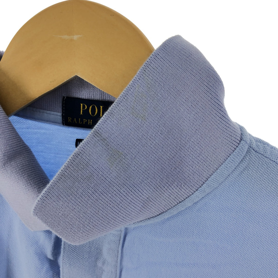 Ralph Lauren POLO RALPH LAUREN CUSTOM SLIM FIT short sleeve polo shirt, men's size L cotton Blue type light blue Vintage Second Hand