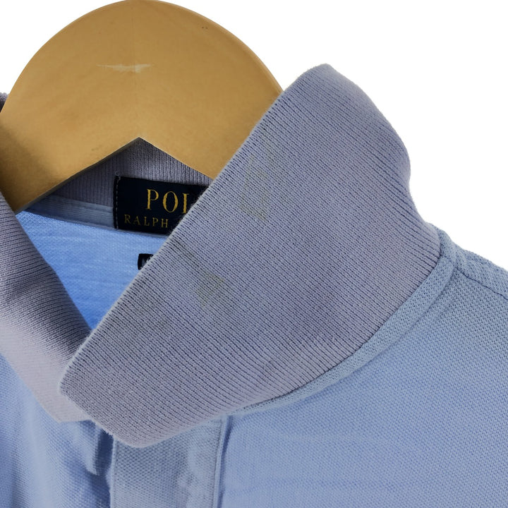 Ralph Lauren POLO RALPH LAUREN CUSTOM SLIM FIT short sleeve polo shirt, men's size L cotton Blue type light blue Vintage Second Hand