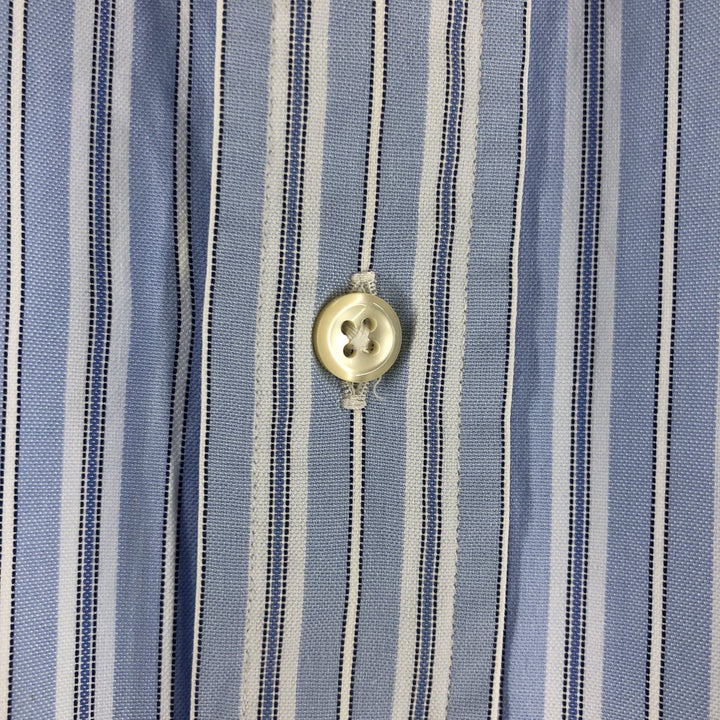 Ralph Lauren YARMOUTH Long Sleeve Button-Down Striped Shirt, Men's XL cotton Blue type light blue Vintage Second Hand