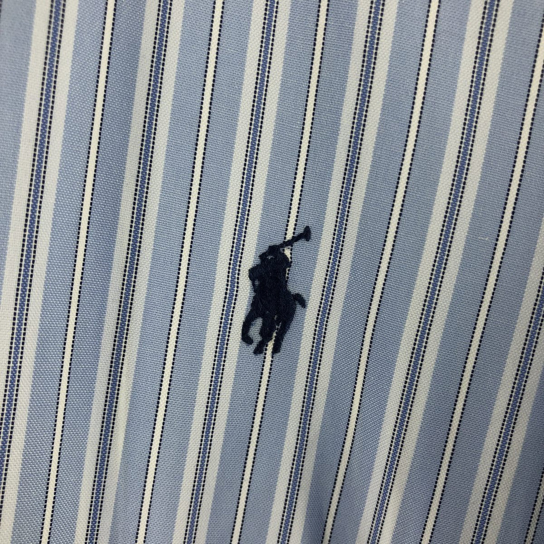 Ralph Lauren YARMOUTH Long Sleeve Button-Down Striped Shirt, Men's XL cotton Blue type light blue Vintage Second Hand
