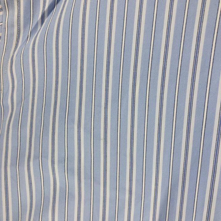 Ralph Lauren YARMOUTH Long Sleeve Button-Down Striped Shirt, Men's XL cotton Blue type light blue Vintage Second Hand
