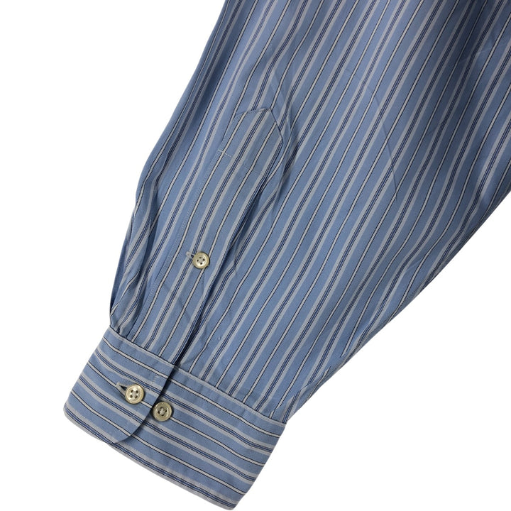 Ralph Lauren YARMOUTH Long Sleeve Button-Down Striped Shirt, Men's XL cotton Blue type light blue Vintage Second Hand