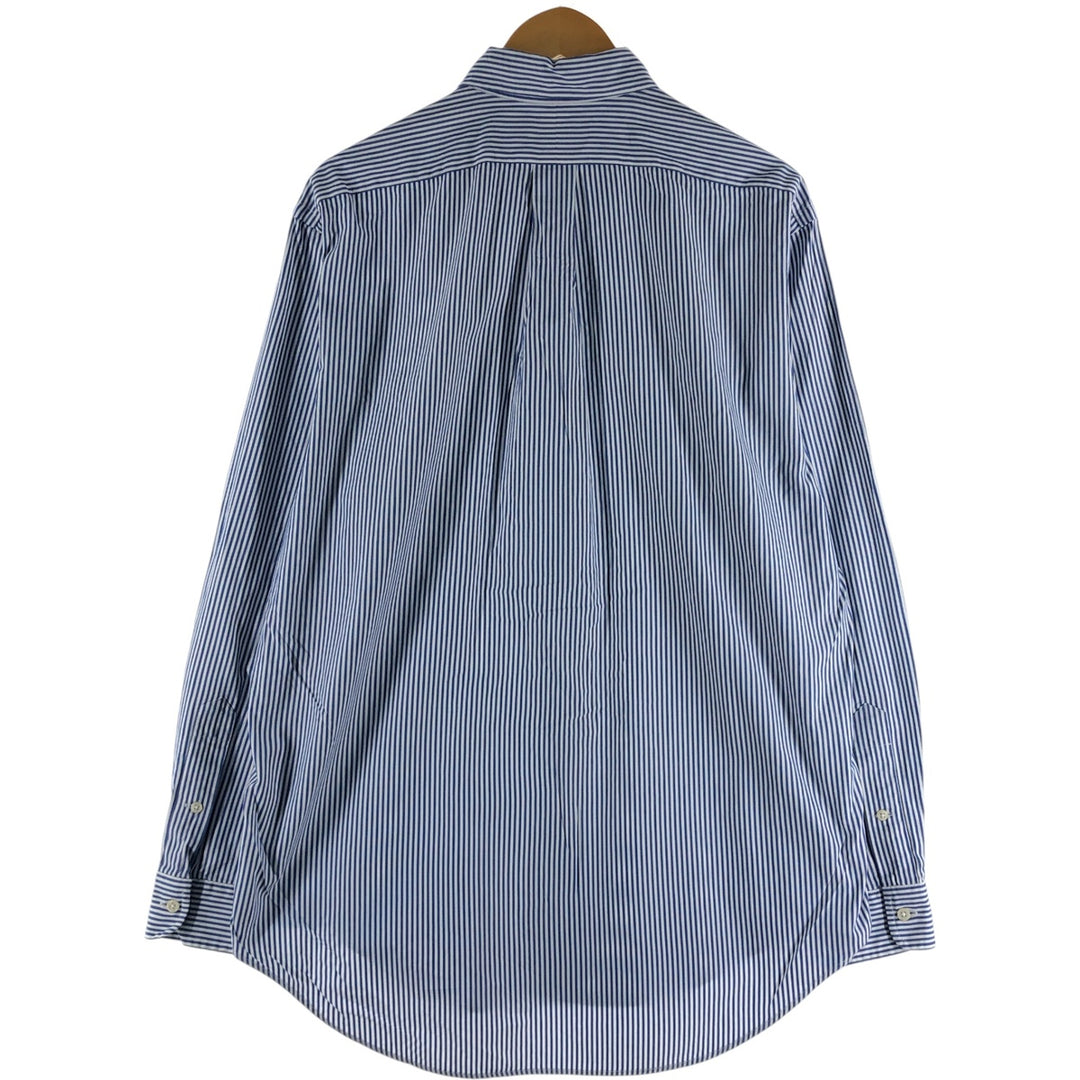 Ralph Lauren YARMOUTH Long Sleeve Button-Down Striped Shirt, Men's Size L cotton blue type Vintage Second Hand