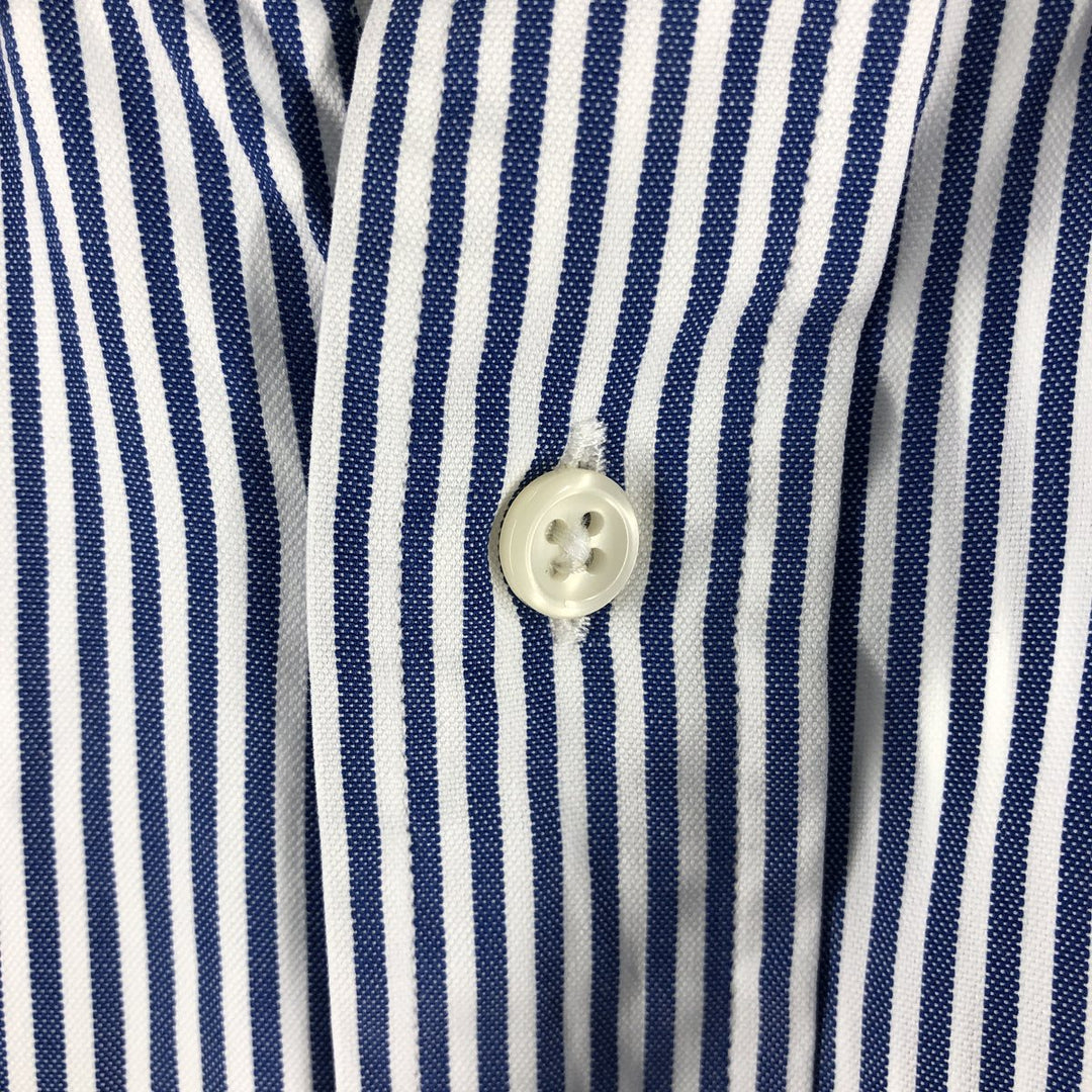Ralph Lauren YARMOUTH Long Sleeve Button-Down Striped Shirt, Men's Size L cotton blue type Vintage Second Hand