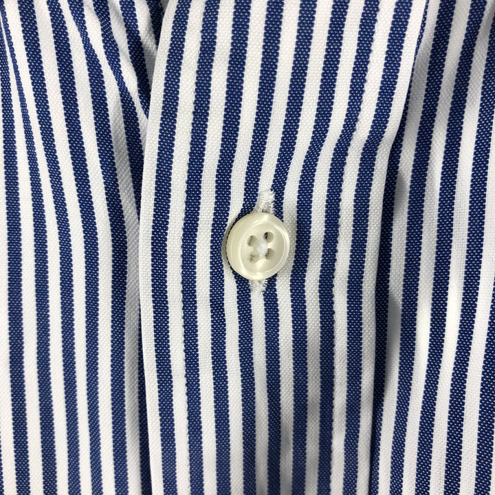 Ralph Lauren YARMOUTH Long Sleeve Button-Down Striped Shirt, Men's Size L cotton blue type Vintage Second Hand