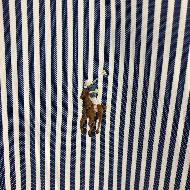 Ralph Lauren YARMOUTH Long Sleeve Button-Down Striped Shirt, Men's Size L cotton blue type Vintage Second Hand