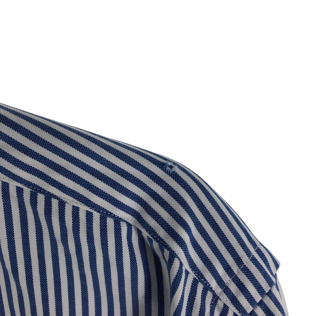 Ralph Lauren YARMOUTH Long Sleeve Button-Down Striped Shirt, Men's Size L cotton blue type Vintage Second Hand
