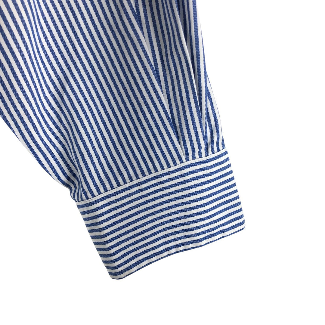 Ralph Lauren YARMOUTH Long Sleeve Button-Down Striped Shirt, Men's Size L cotton blue type Vintage Second Hand