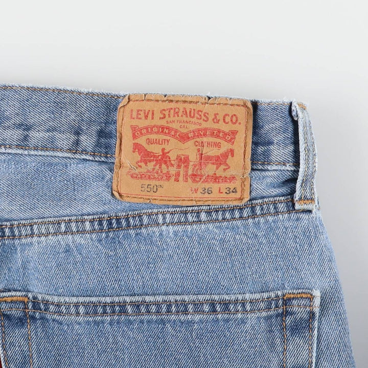 Levi's 550 tapered denim pants for men, size w37 cotton Blue type light blue Vintage Second Hand