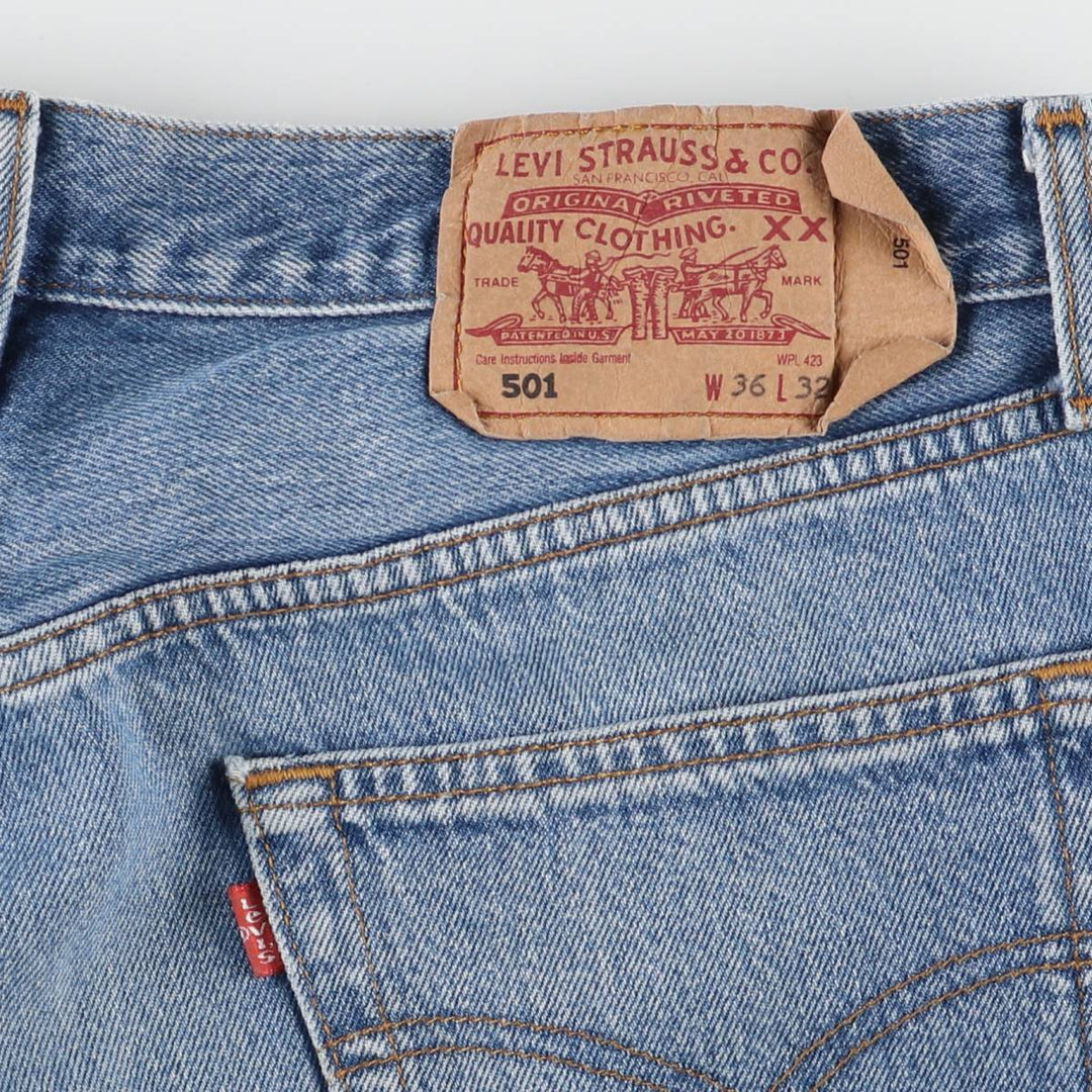 Levi's 501 Euro model straight denim pants for men, size W34 cotton blue type Vintage Second Hand