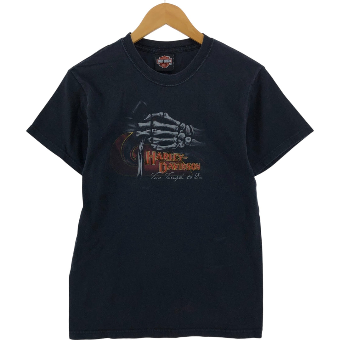 00'S Harley-Davidson Motorcycle Bike T-shirt for women (S size) unclear black type Vintage Second Hand