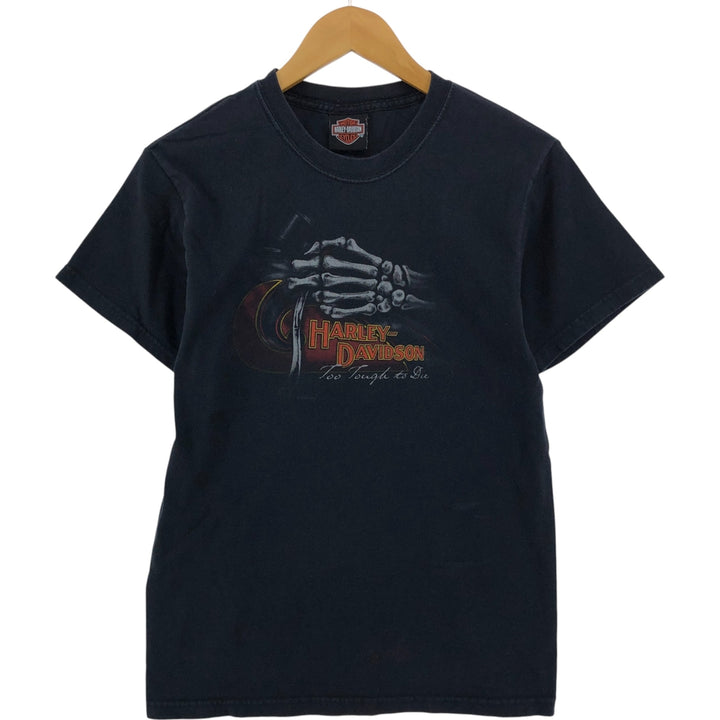 00'S Harley-Davidson Motorcycle Bike T-shirt for women (S size) unclear black type Vintage Second Hand