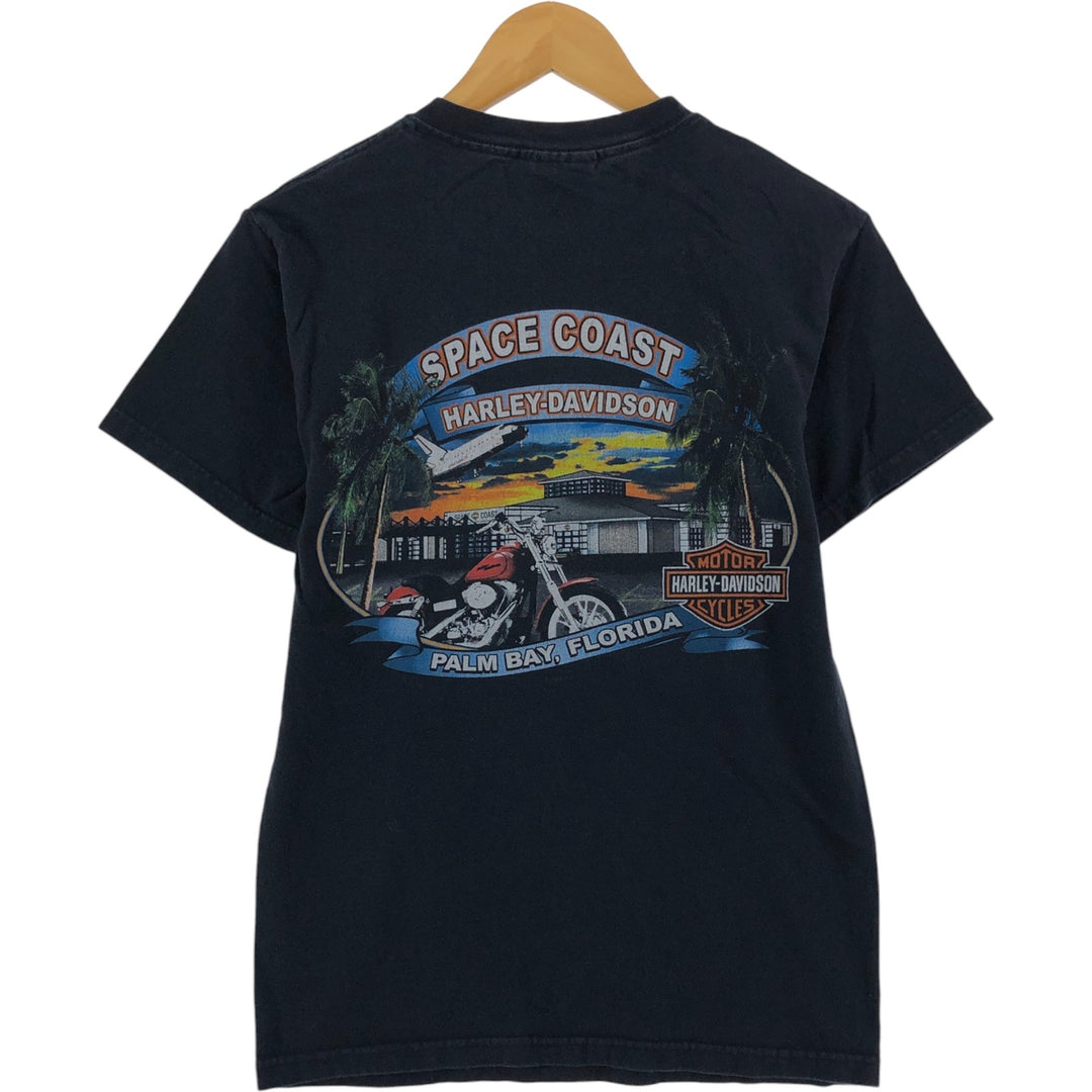 00'S Harley-Davidson Motorcycle Bike T-shirt for women (S size) unclear black type Vintage Second Hand