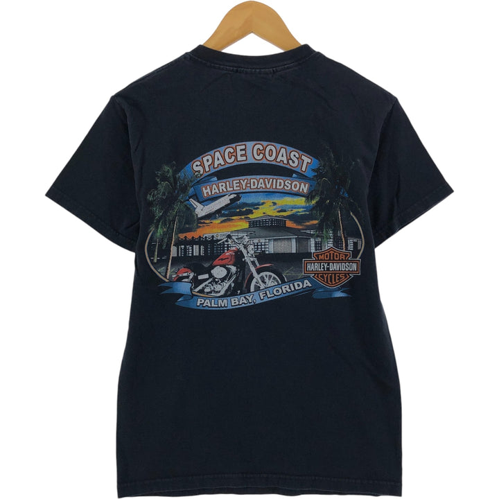 00'S Harley-Davidson Motorcycle Bike T-shirt for women (S size) unclear black type Vintage Second Hand
