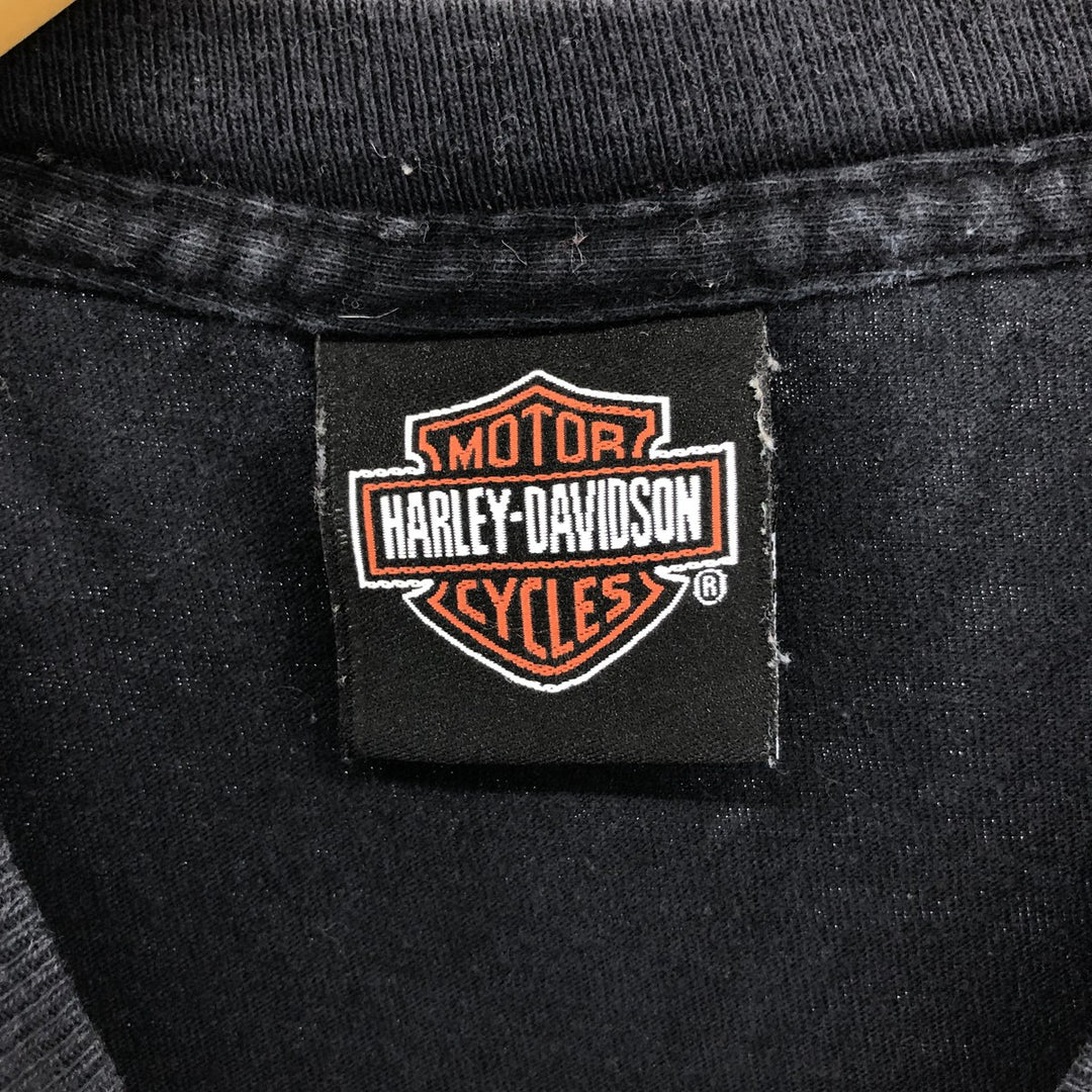 00'S Harley-Davidson Motorcycle Bike T-shirt for women (S size) unclear black type Vintage Second Hand