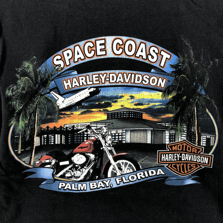 00'S Harley-Davidson Motorcycle Bike T-shirt for women (S size) unclear black type Vintage Second Hand