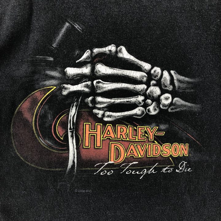 00'S Harley-Davidson Motorcycle Bike T-shirt for women (S size) unclear black type Vintage Second Hand