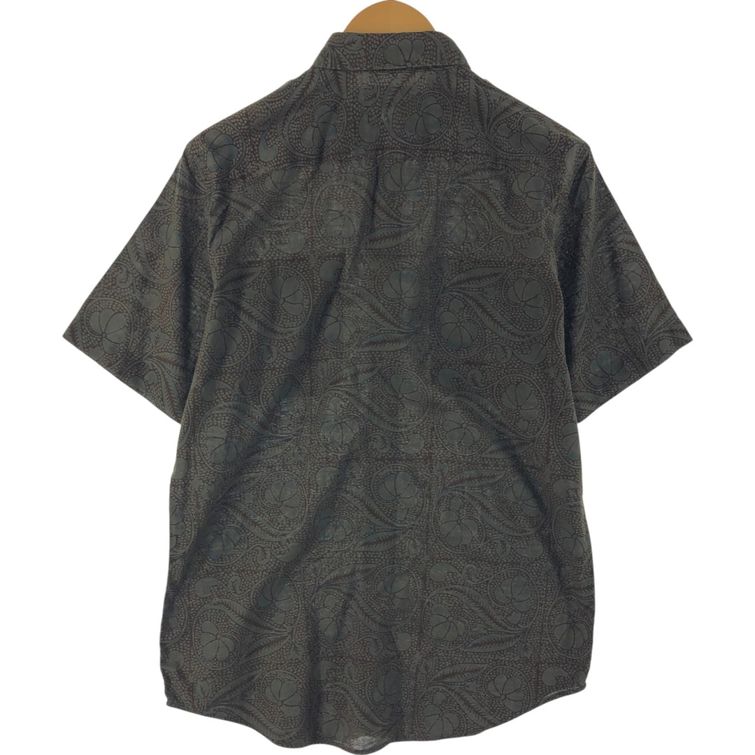 Ralph Lauren POLO by Ralph Lauren All-over Print Short Sleeve Button-Down Shirt, Men's Size S cotton brown type Vintage Second Hand