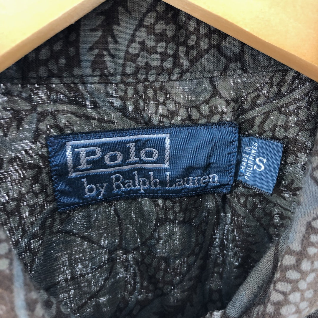 Ralph Lauren POLO by Ralph Lauren All-over Print Short Sleeve Button-Down Shirt, Men's Size S cotton brown type Vintage Second Hand