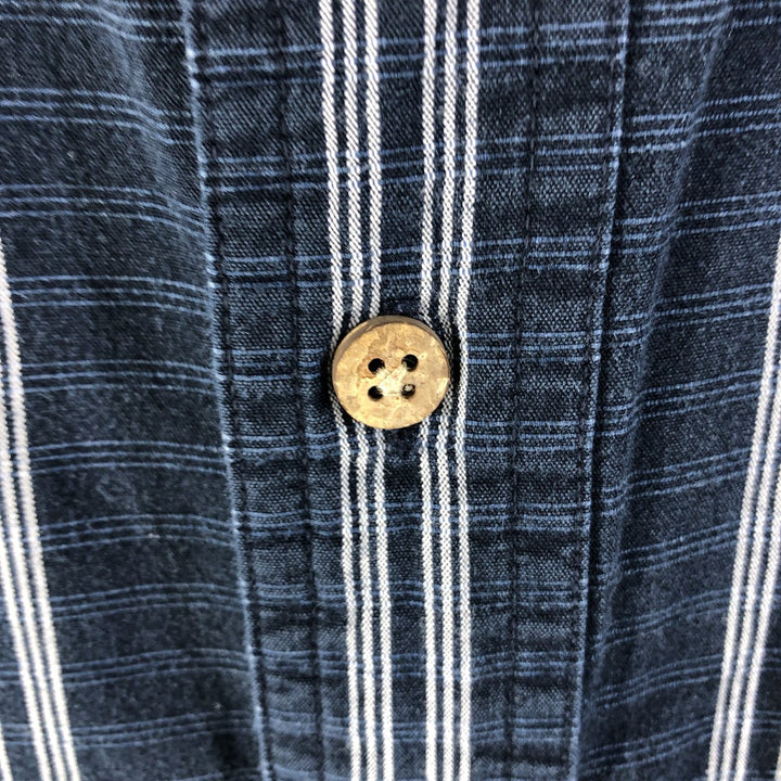 90'S Ralph Lauren CHAPS short sleeve button down striped shirt men's XXL vintage cotton navy blue type Vintage Second Hand