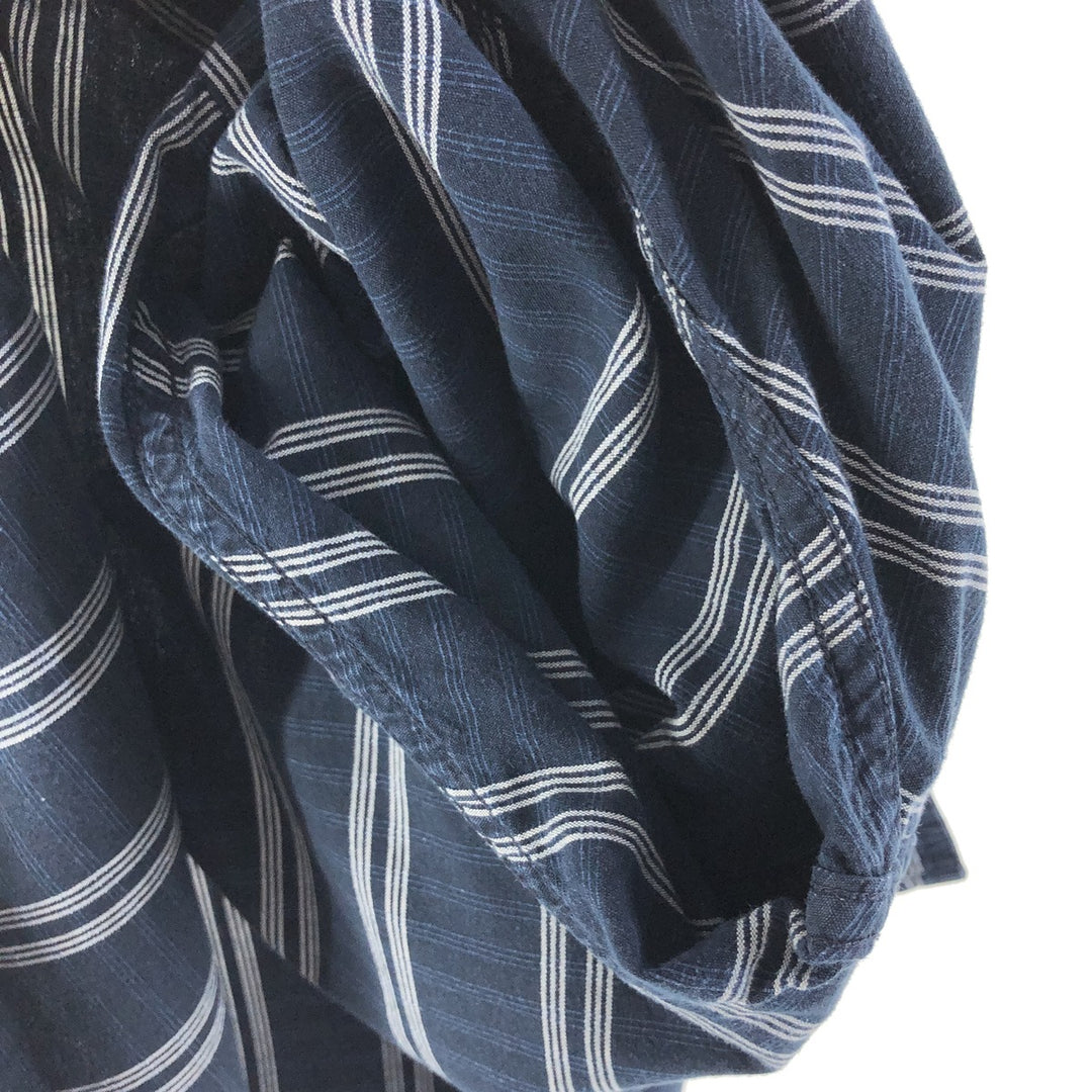 90'S Ralph Lauren CHAPS short sleeve button down striped shirt men's XXL vintage cotton navy blue type Vintage Second Hand