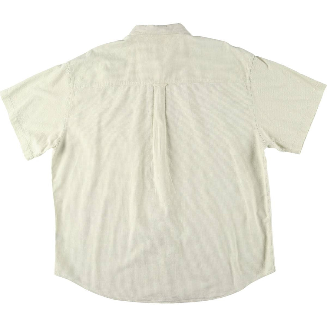 90'S Ralph Lauren Chaps Seersucker Short Sleeve Button-Down Striped Shirt Men's XXL Vintage cotton green type Vintage Second Hand