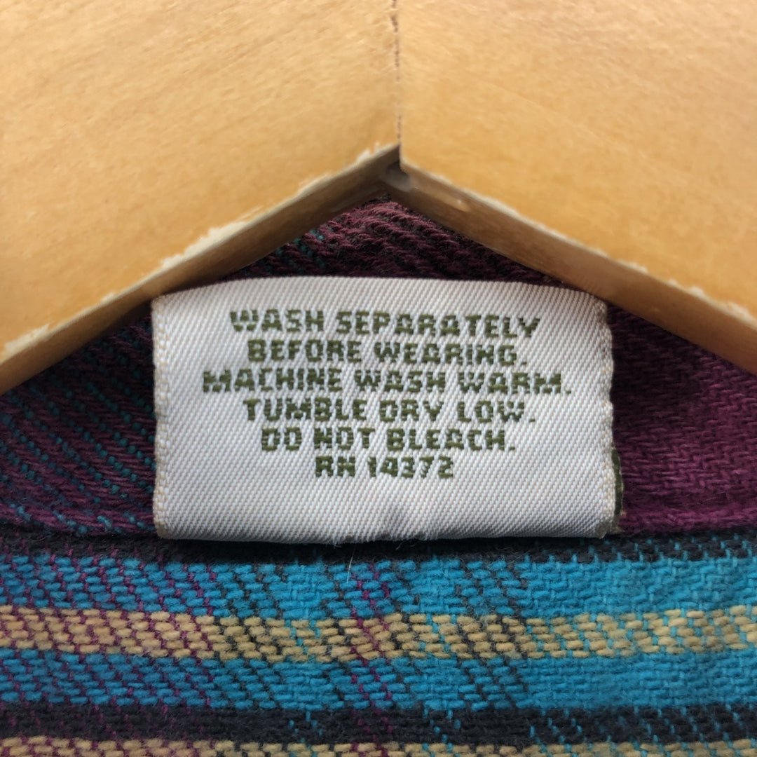 90'S Five Brother Madras Check Long Sleeve Flannel Check Shirt, Men's Size L, Vintage unclear multicolor Vintage Second Hand