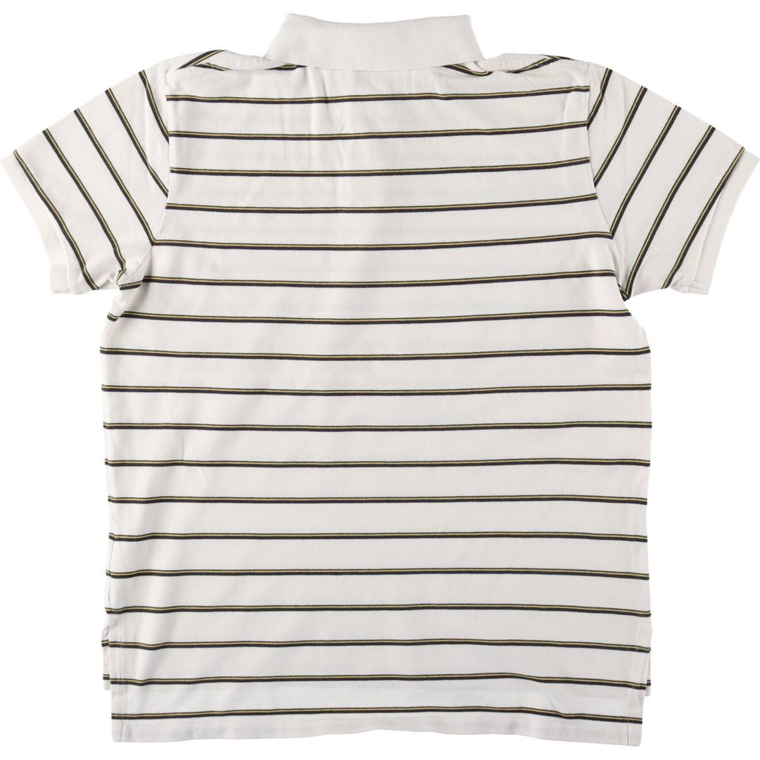 Ralph Lauren POLO by Ralph Lauren CUSTOM FIT short sleeve striped polo shirt men's size L cotton white type Vintage Second Hand