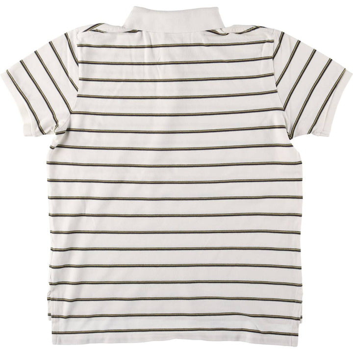 Ralph Lauren POLO by Ralph Lauren CUSTOM FIT short sleeve striped polo shirt men's size L cotton white type Vintage Second Hand