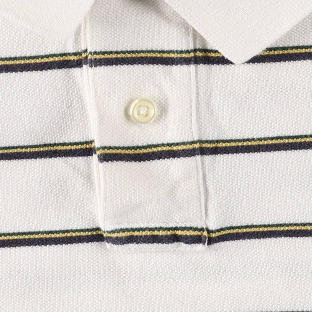 Ralph Lauren POLO by Ralph Lauren CUSTOM FIT short sleeve striped polo shirt men's size L cotton white type Vintage Second Hand