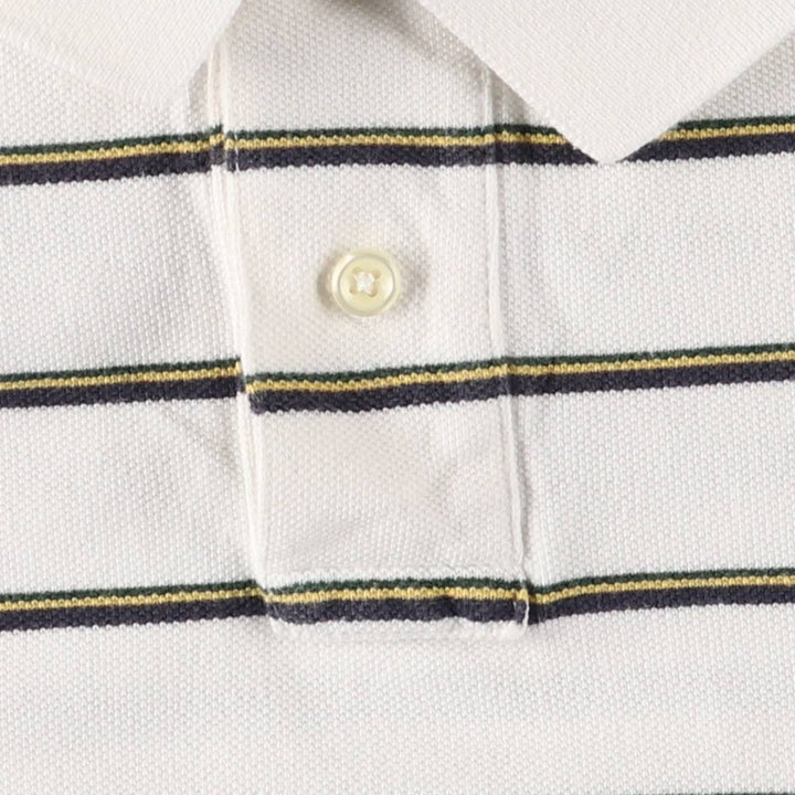 Ralph Lauren POLO by Ralph Lauren CUSTOM FIT short sleeve striped polo shirt men's size L cotton white type Vintage Second Hand