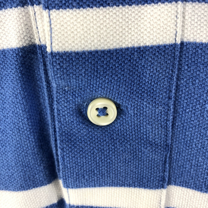 Ralph Lauren POLO by Ralph Lauren short sleeve striped polo shirt, men's size L cotton blue type Vintage Second Hand