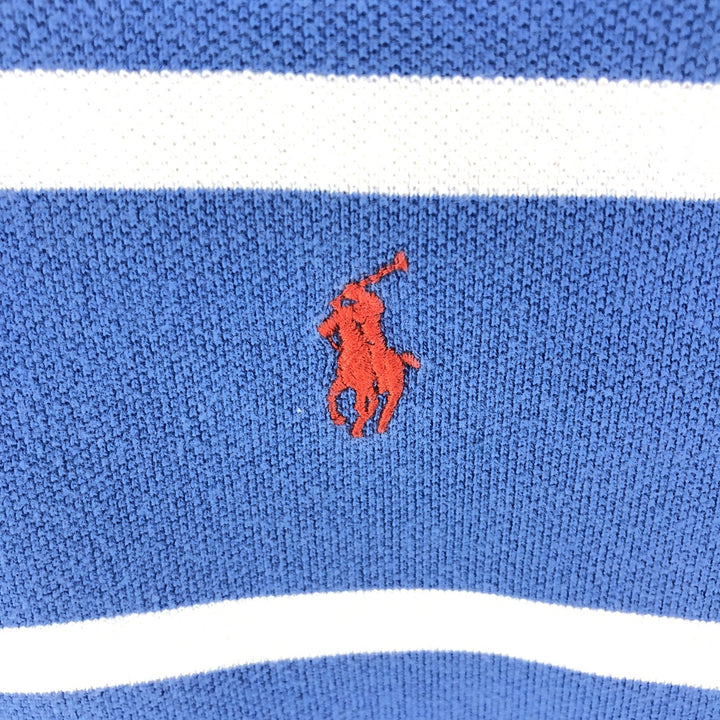 Ralph Lauren POLO by Ralph Lauren short sleeve striped polo shirt, men's size L cotton blue type Vintage Second Hand