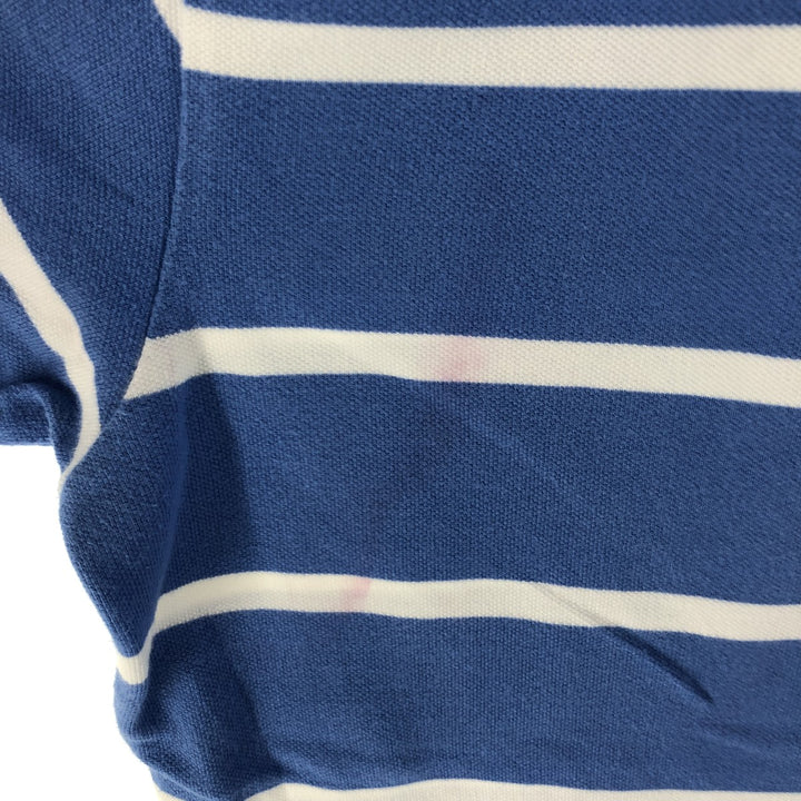 Ralph Lauren POLO by Ralph Lauren short sleeve striped polo shirt, men's size L cotton blue type Vintage Second Hand