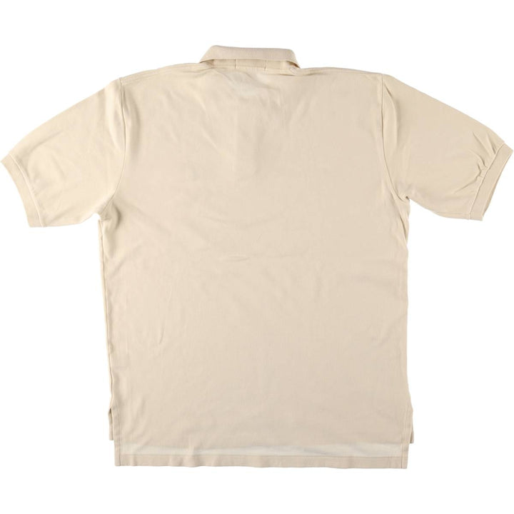 Ralph Lauren POLO by Ralph Lauren short sleeve polo shirt, men's size L cotton ivory Vintage Second Hand