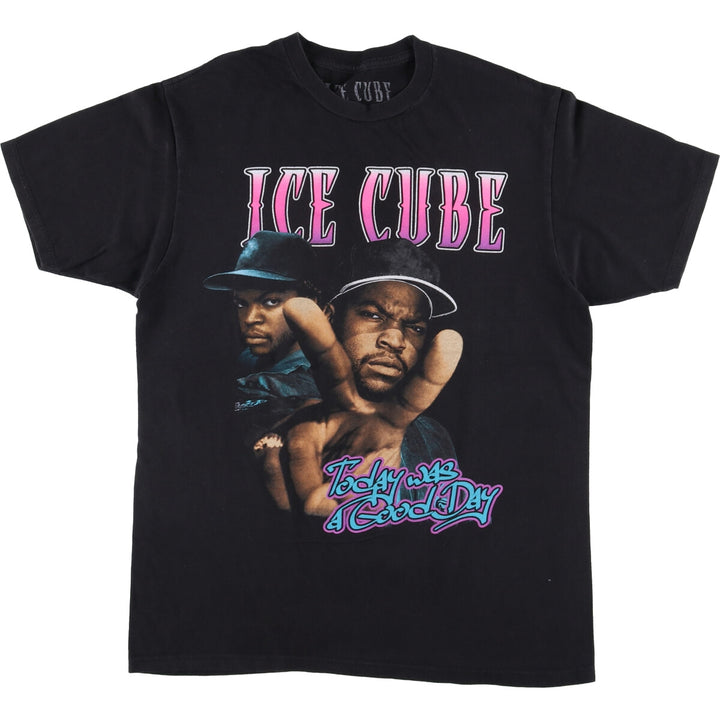 ICE CUBE Rap T-shirt, Men's M size cotton black type Vintage Second Hand