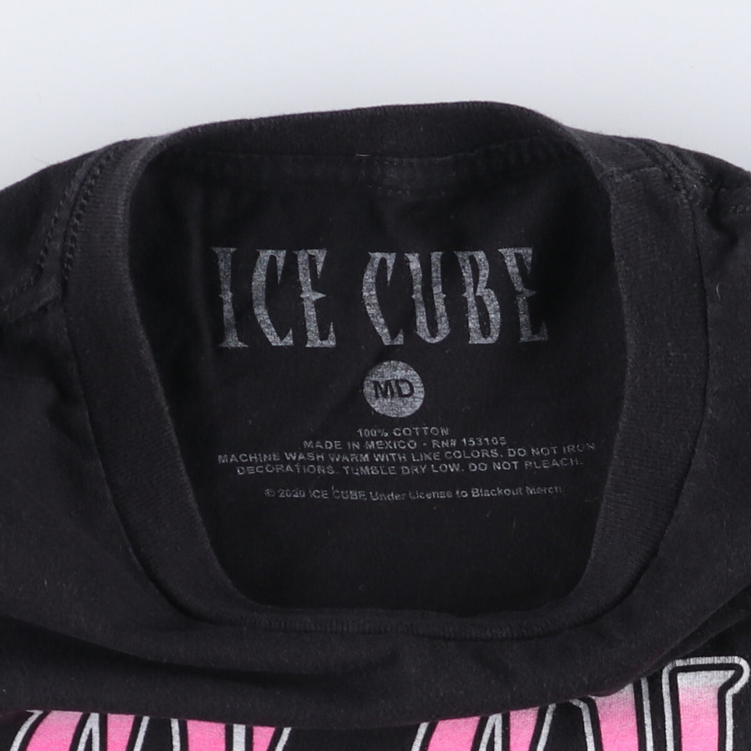 ICE CUBE Rap T-shirt, Men's M size cotton black type Vintage Second Hand