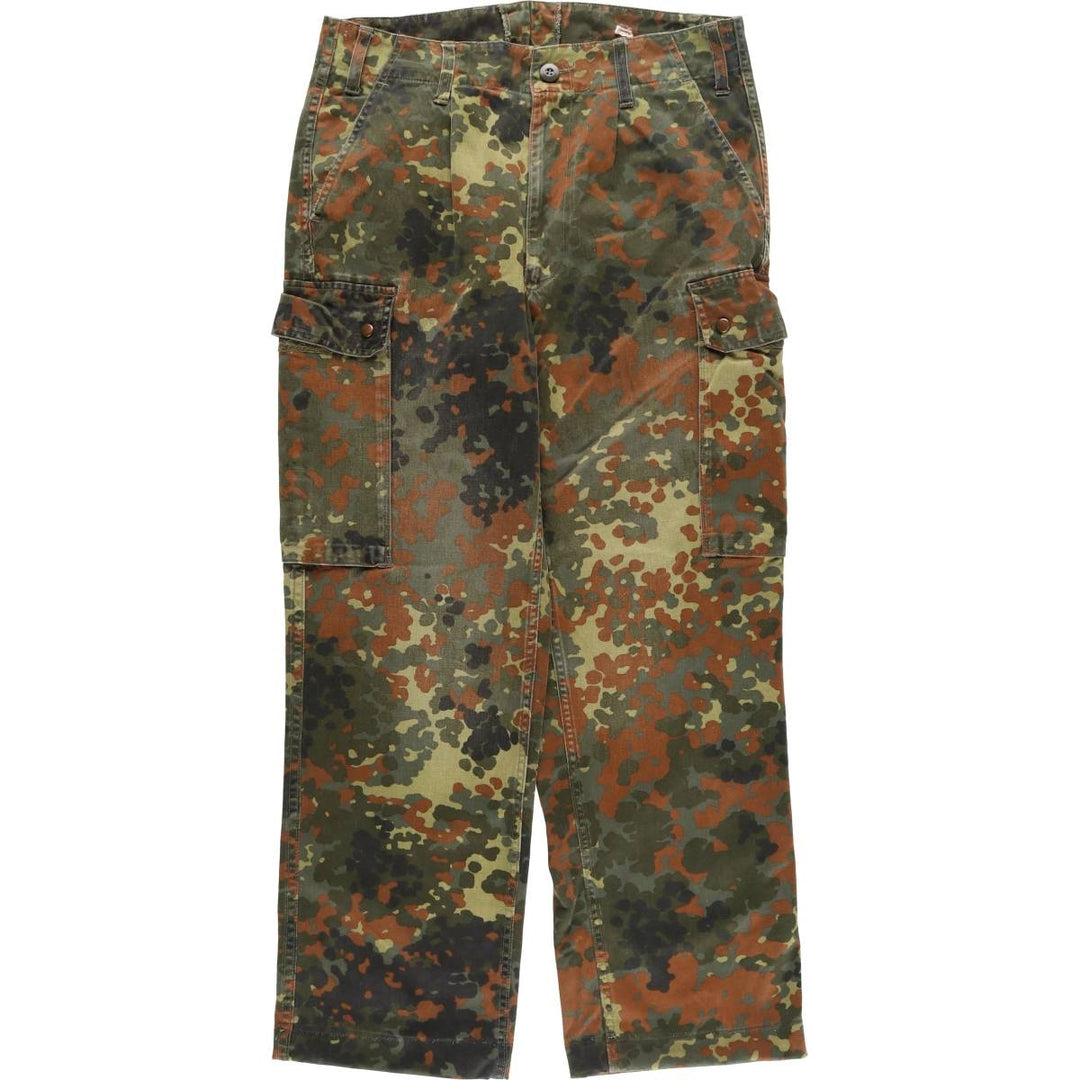 German Army Camouflage Pattern Fleckter Camo Military Cargo Pants Combat Pants GrNr7 Men's W33 equivalent cotton Khaki type Vintage Second Hand