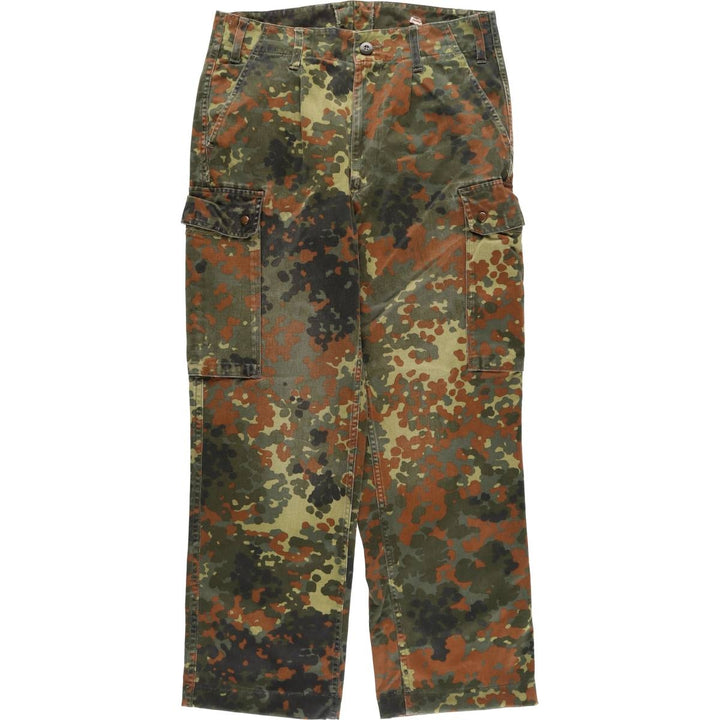 German Army Camouflage Pattern Fleckter Camo Military Cargo Pants Combat Pants GrNr7 Men's W33 equivalent cotton Khaki type Vintage Second Hand
