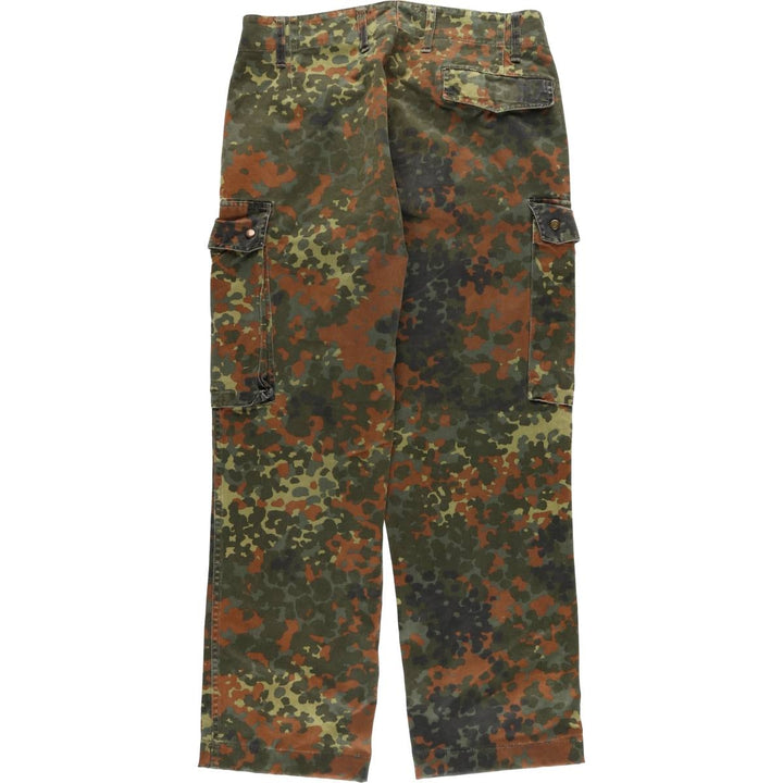 German Army Camouflage Pattern Fleckter Camo Military Cargo Pants Combat Pants GrNr7 Men's W33 equivalent cotton Khaki type Vintage Second Hand