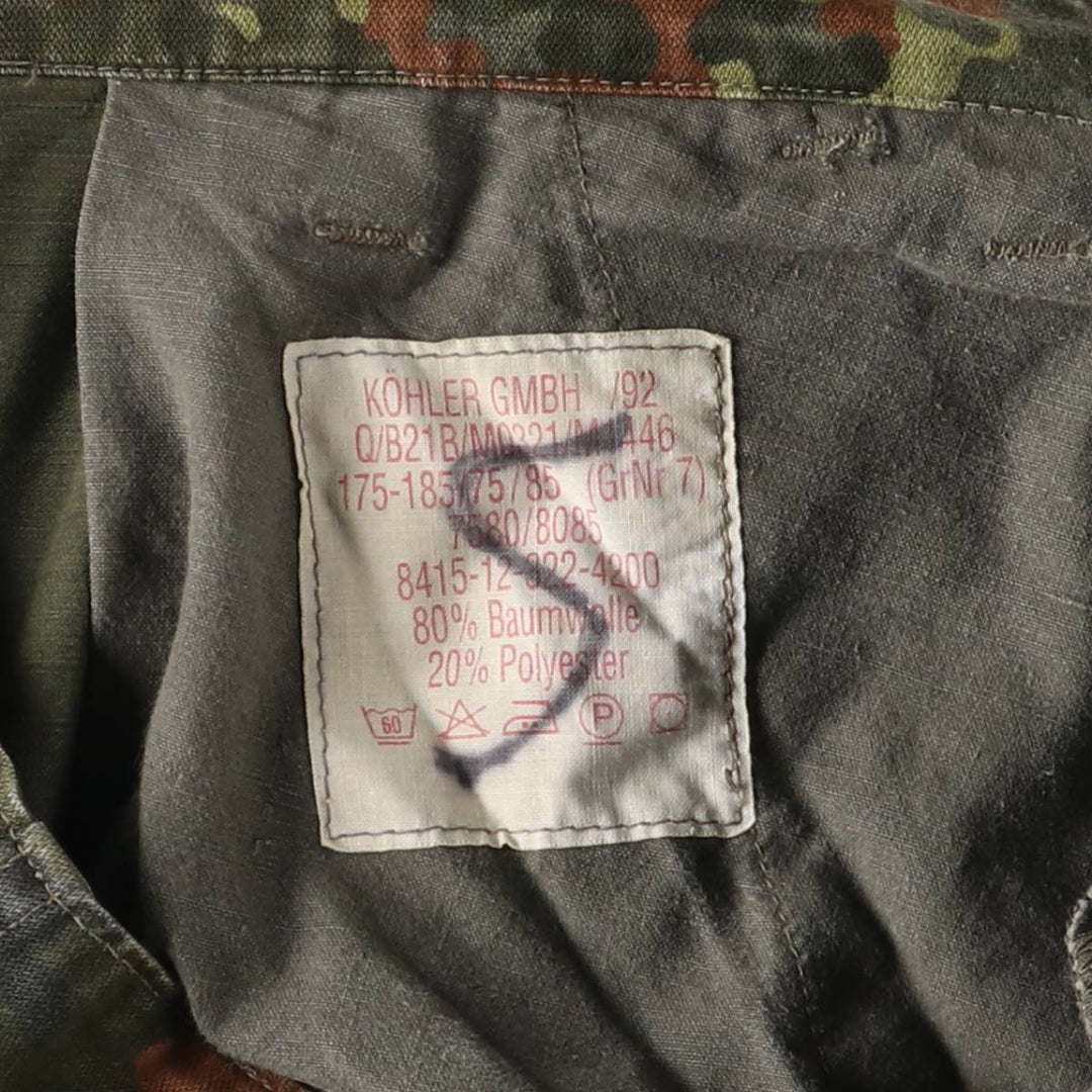 German Army Camouflage Pattern Fleckter Camo Military Cargo Pants Combat Pants GrNr7 Men's W33 equivalent cotton Khaki type Vintage Second Hand