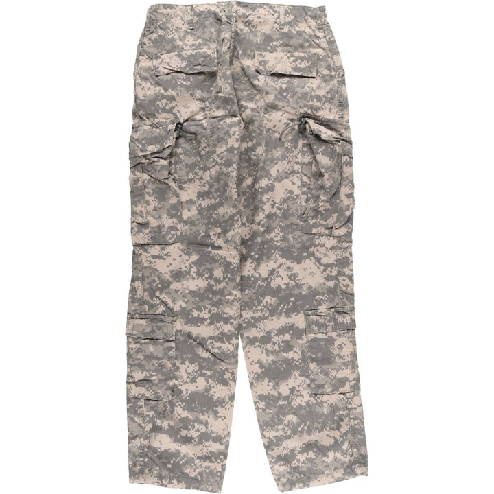00'S US military genuine camouflage pattern ACU digital camo military cargo pants made in USA MEDIUM-REGULAR men's w33 equivalent Rayon Khaki type Vintage Second Hand