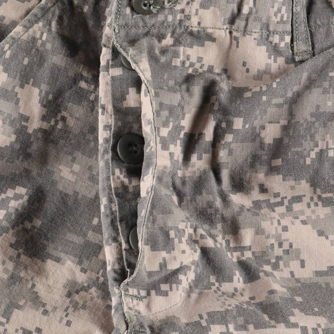 00'S US military genuine camouflage pattern ACU digital camo military cargo pants made in USA MEDIUM-REGULAR men's w33 equivalent Rayon Khaki type Vintage Second Hand
